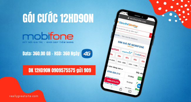 Đăng ký gói cước 12HD90N MobiFone cả năm không phải nạp tiền