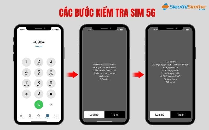Các bước kiểm tra sim 5g 2025