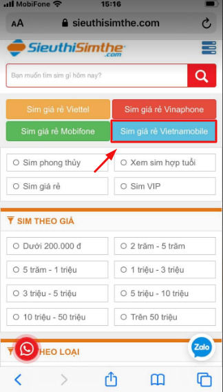sim giá rẻ vietnamobile