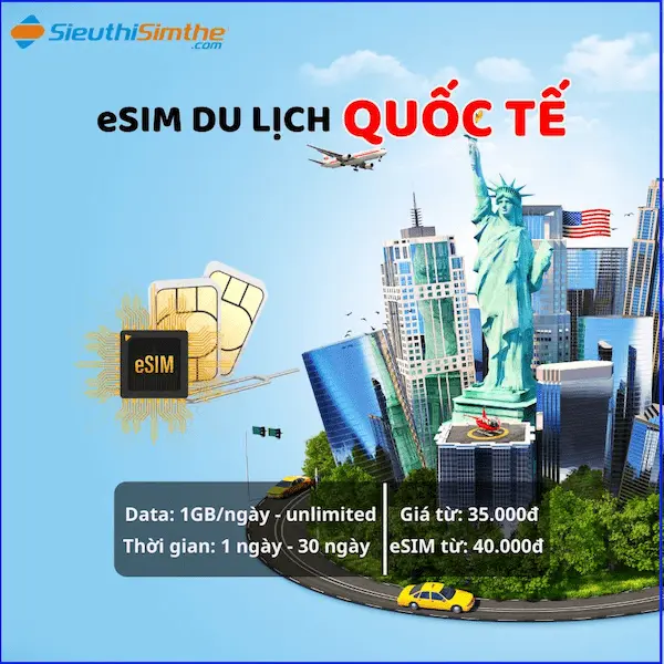 eSim du lịch quốc tế
