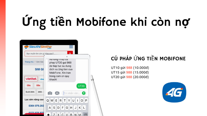 Cú pháp ứng tiền Mobifone theo mệnh giá